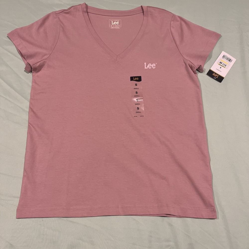 Woman Lee Solid V-neck logo shirt, Sm